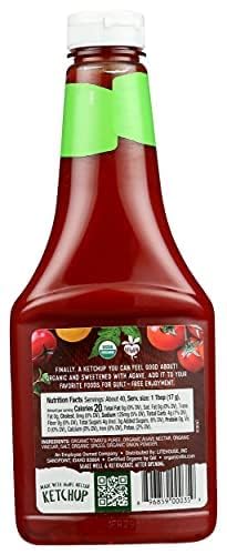 Organicville Organic Ketchup - Agave Sweetened, Gluten-Free, Vegan, USDA Organic Tomato Ketchup, Squeeze Bottle, 24 oz (4-Pack)