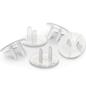Permaplug 25-Pack Clear Safety Outlet Plug Covers - Childproof Tamper-Resistant Baby Proof Electrical Socket Protectors for Home, Nursery & Office