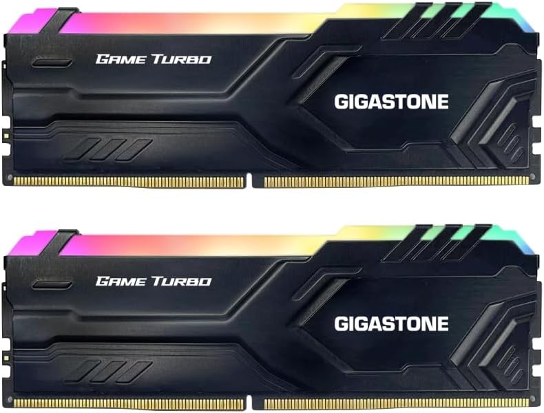 GIGASTONE Game Turbo 32GB DDR5 6400MHz RGB Gaming Memory Kit (2x16GB) - Intel XMP 3.0 AMD Expo Compatible Desktop RAM