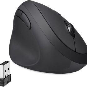 Perixx Perimice-719L Left-Handed Ergonomic Wireless Mouse - Compact Portable Design with 3-Level DPI Adjustable for Laptop & Computer