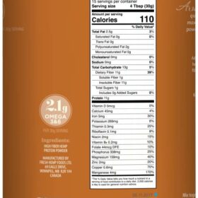 Just Hemp Foods Hemp Protein Powder with Fiber - 11g Protein & 11g Fiber, Non-GMO, Gluten Free, Soy Free, 16oz