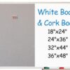 36x24 Inch Magnetic Whiteboard and Cork Board Combo - 2-in-1 Reversible Dry Erase Board with Bulletin Board, Wall Mount Display for Home Office Classroom