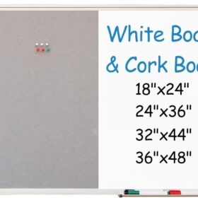 36x24 Inch Magnetic Whiteboard and Cork Board Combo - 2-in-1 Reversible Dry Erase Board with Bulletin Board, Wall Mount Display for Home Office Classroom