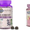 Garden of Life Organics Elderberry Immune Gummies - Certified Organic Vegan Vitamin C & Zinc Supplement for Adults & Kids - Berry Flavor - 120 Count