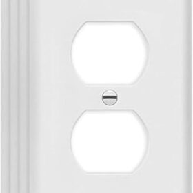 Premium 1-Gang Duplex Wall Plate Cover - Unbreakable Thermoplastic Electrical Outlet Switch Faceplate, Clean White Finish (4-Pack)