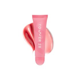 Tower 28 LipSoftie Tinted Lip Balm - Hydrating Glossy Lip Treatment with Jojoba Oil & Shea Butter - Watermelon Kiwi Sheer Pink (0.38 oz)