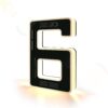 ISUNMEA Solar Powered LED House Numbers – 6.7 Inch Waterproof Backlit Address Sign with Auto On/Off Sensor for Outdoor Home & Yard Decor (Black, Number 6)