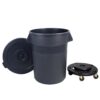 Heavy-Duty 32 Gallon Outdoor Trash Can with Wheels & Secure Snap Lid - Ergonomic Handle Design for Easy Maneuvering in Backyard, Garage, or Workshop