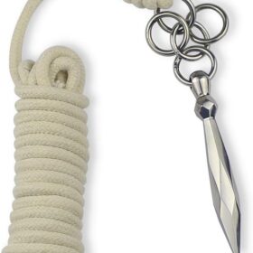 PHYSKOW Professional Rope Dart & Meteor Hammer Set - Traditional Chinese Kung Fu Martial Arts Training Equipment with Stainless Steel Head