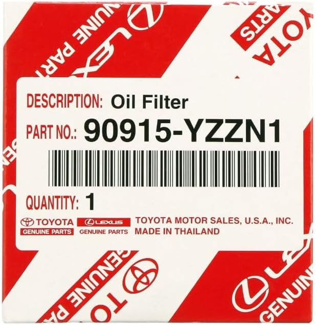 Toyota Genuine 90915-YZZN1 OEM Oil Filter - Premium Engine Oil Filter for Toyota & Lexus Vehicles