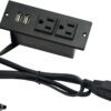 Space-Saver Desktop Power Strip - 2 AC Outlets & 2 USB Ports (2.1A) for Desk, Table, Sofa & Cabinet Mounting