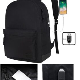 SUPACOOL USB Charging Laptop Backpack | Water-Resistant 15.6 Inch Travel & Work Bag with Anti-Theft Port