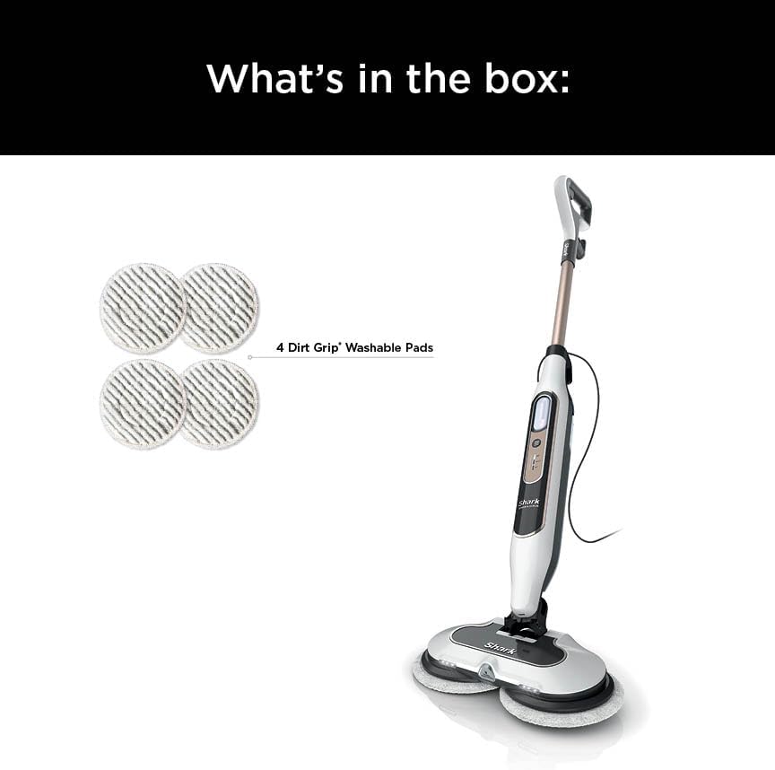 Shark S8201 Steam & Scrub Hard Floor Steam Mop with Steam Blaster Technology, 3 Steam Modes, LED Headlights - Rotator White