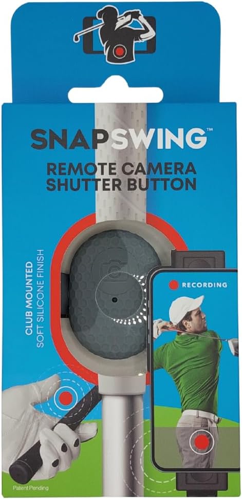 SnapSwing Hands-Free Golf Swing Recorder – Bluetooth Club Grip Mount for Instant Swing Video Recording – Improve Your Game Without a Coach