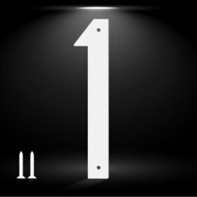 3-Inch Modern Metal House Number - White Weather-Resistant Address Sign for Homes, Mailboxes & Doors