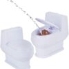 ArtCreativity Mini Toilet Squirt Toy - 4 inch Prank Toy with Lifting Seat & 3D Poo Emoji, Funny Water Spray Gag Gift for Kids & Adults