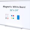 OLIXIS Magnetic Dry Erase Whiteboard - 36x24 Inch Wall-Mounted Board with Markers, Eraser & Magnetic Pins for Home, School & Office