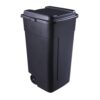50-Gallon Heavy-Duty Wheeled Trash Can with Secure Snap-Fit Lid & Ergonomic Handle - Weather-Resistant Outdoor Waste Bin for Garage, Yard, Patio & Garden, Black