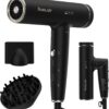 Professional Plasma Ionic Hair Dryer - 110,000 RPM High-Speed Blow Dryer with Diffuser for Curly Hair, Frizz Control, Low Noise, Foldable Travel Design, Magnetic Attachments