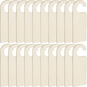 Natural Wooden Door Knob Hangers - 20pcs Blank Door Signs for Do Not Disturb, Welcome Messages - DIY Craft Tags for Home Office Hotel Restaurant Decor