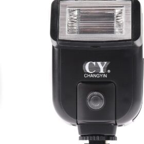 FocusFoto YINYAN CY-20 Universal Hot Shoe Flash Speedlite - Compact DSLR Speedlight with Sync Port for Nikon Canon Panasonic Olympus Pentax Sony Alpha