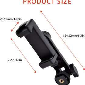 Heran 360° Rotatable Tripod Phone Mount - Universal Smartphone Adapter with Cold Shoe Compatible with iPhone Samsung DSLR Cameras