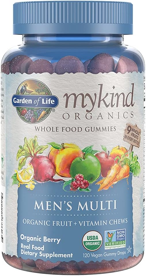 Garden of Life Organics Women's & Men's Multi Gummy Vitamins - Certified Organic Berry Blend - Vegan, Non-GMO - 120 Count