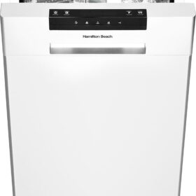 Hamilton Beach Portable Dishwasher - 19-Inch Compact Countertop Dishwasher with Wheels, 8 Place Settings, Easy Connect Kit Included, White