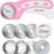 Premium 45mm Rotary Cutter Set for Fabric - 8PCS Quilting Blades with Straight, Crochet Edge & Pinking Blades for Sewing Crafts