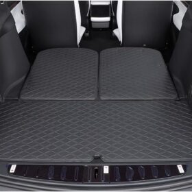 Tesla Model X Premium Leather Trunk Cargo Liner Mat (2022-2024) - Full Coverage Floor, Backrest & Sidewall Protection for 6/7 Seater