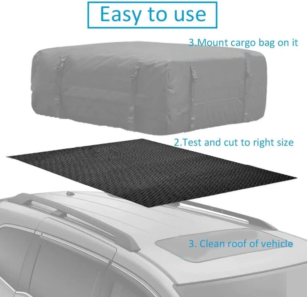 Heavy-Duty Cargo Liner Mat - Universal Anti-Slip Trunk Protector, Cuttable to Size, Durable Non-Slip Rug for SUV, Van & Car (47" x 36" Black)