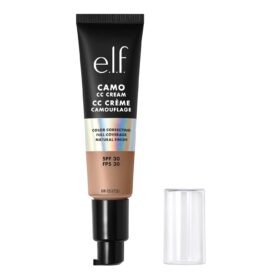 e.l.f. Camo CC Cream SPF 30 - Color Correcting Foundation with Medium-to-Full Coverage, Airbrushed Finish, Infused with Collagen & Peptides, 370N Medium