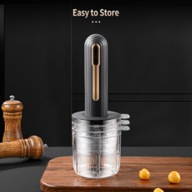 BOMANSI Electric Mini Food Processor - 4-Cup Portable USB Garlic Chopper with 304 Stainless Steel Blades, Compact Kitchen Blender for Dicing Mincing Puree, Black