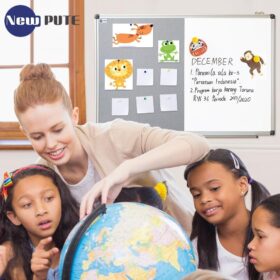 36x24 Inch Magnetic Whiteboard and Cork Board Combo - 2-in-1 Reversible Dry Erase Board with Bulletin Board, Wall Mount Display for Home Office Classroom