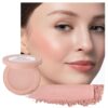 Luminous Rose Matte Blush Palette - 4 Shades Peach Pink Powder for Mature Skin, Lightweight Blendable Face Makeup, Vegan & Cruelty-Free