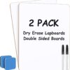 MaxGear 2-Pack Mini Whiteboards 9x12 inch Portable Dry Erase Boards with Markers & Erasers - Double Sided Lapboards for Students Teachers Home Office