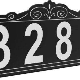Modern Reflective Address Sign for House – Waterproof Metal Address Plaque for Outdoor, Home, Street & Office – Durable UV Resistant House Number Sign (Address Numbers)