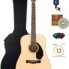 Fender CD-60S Dreadnought Acoustic Guitar - Natural Finish with Premium Accessory Bundle