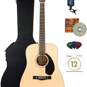 Fender CD-60S Dreadnought Acoustic Guitar - Natural Finish with Premium Accessory Bundle