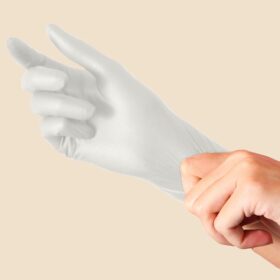 BeeSure BE1126 Ultra-Slim Nitrile Exam Gloves - Small, Powder-Free, White (200-Count Box)