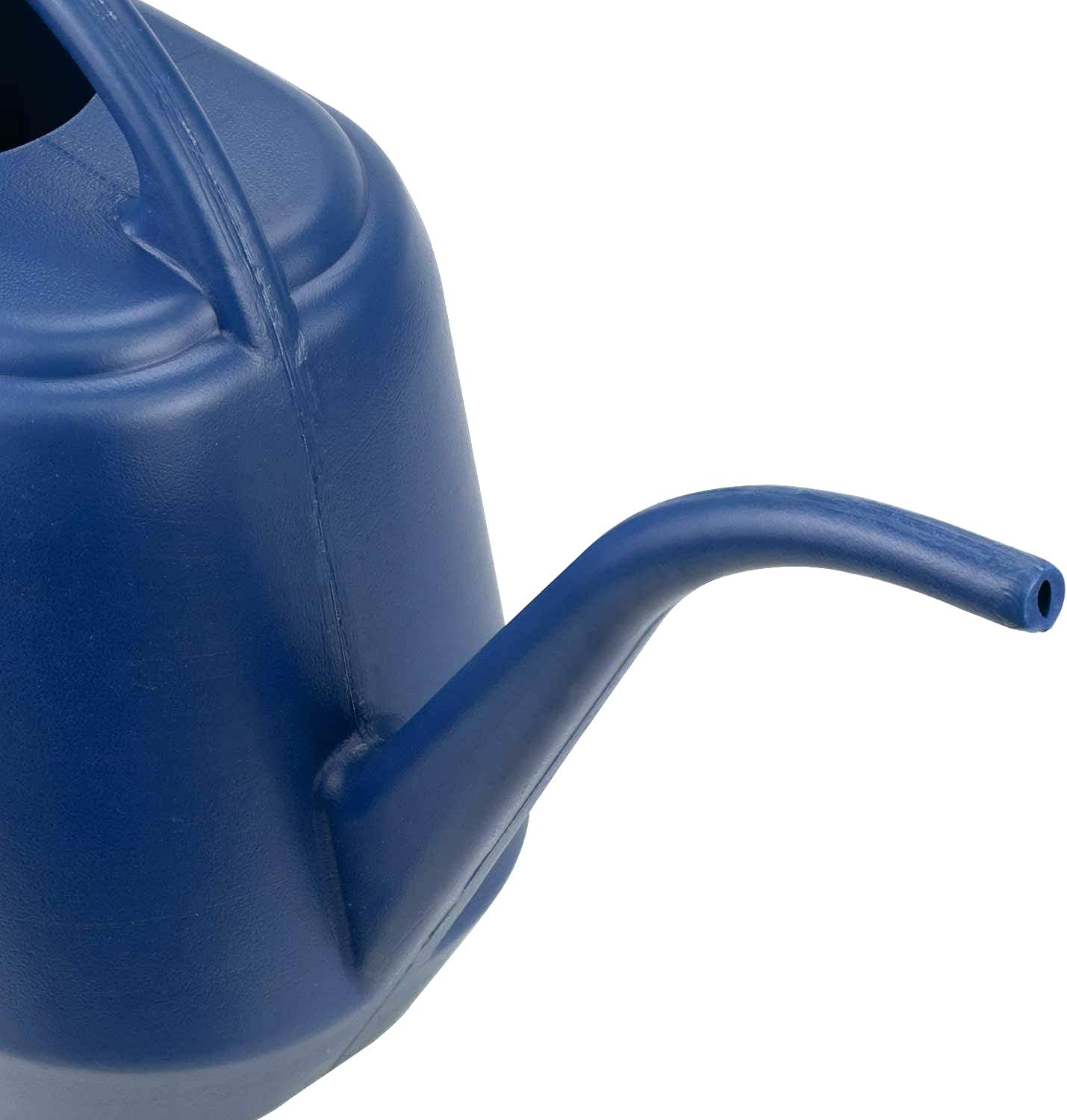Fasmov 1-Gallon Plastic Watering Can with Long Spout - Ergonomic Garden & Indoor Plant Watering Jug, Blue