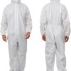 Greenour Disposable Hazmat Suit Coveralls with Hood - 12 Pack Breathable Protective Coverall for Painters, Contractors, Industrial Work (Medium to 3X-Large)