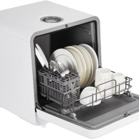 Portable Countertop Dishwasher - Mini Compact with Faucet & 5L Water Tank, 6 Programs, High-Temp Drying, Perfect for RV/Apartments (No Hookup Required)