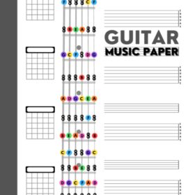 Guitar Tab Manuscript Notebook - 120 Pages Guitar Sheet Music Book with Standard Staff & Tablature, Chord Boxes, Circle of Fifths for Students & Teachers