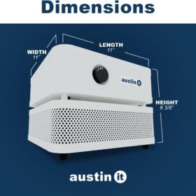 Austin Air Healthmate Plus Room Air Purifier - VOC Carbon Wrap Filter, HEPA Air Cleaner for Allergies, Dust & Pet Dander, Quiet Bedroom Air Filter, Portable Steel Design (Model C100CC1)