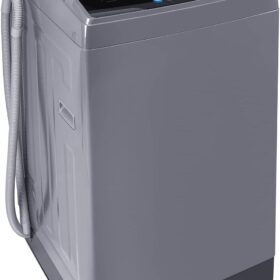 COMFEE' 1.6 Cu.ft Portable Washing Machine - Compact Fully Automatic Washer with Wheels, 6 Programs, 11lb Capacity, Drain Pump, for Apartments RV Camping - Magnetic Gray