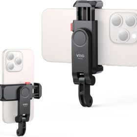 VRIG Phone Holder Hot Shoe Mount Adapter Kit for GoPro Hero 11 10 9 8 7 6 5 DJI OSMO Action iPhone Samsung - Adjustable Camera Mount for DSLR Ring Light