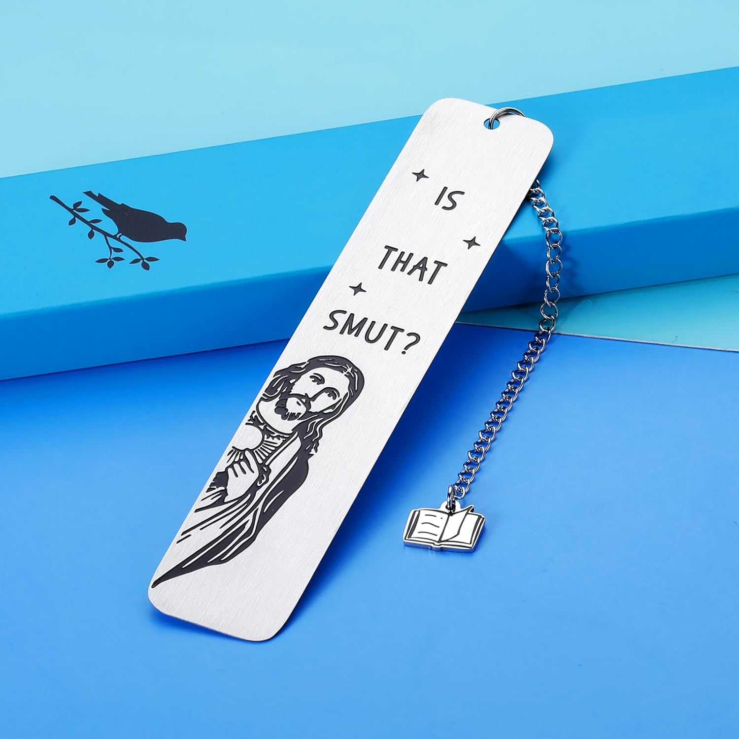 Hilarious Stainless Steel Book Marker with Chain - Perfect Funny Gift for Book Lovers, Readers, Bibliophiles, Friends, Coworkers - Birthday, Christmas, Easter Gift Idea