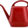 Fasmov 1-Gallon Plastic Watering Can with Long Spout - Ergonomic Comfort Handle, Burnt Red Garden Can for Indoor Outdoor Plants