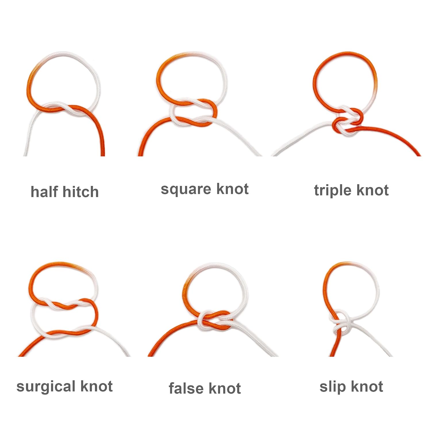 Premium Two-Tone Knot Tying Practice Cord - 4mm Half-Dyed Rope for Surgical, Fishing, Camping & Climbing Training (3-Pack)